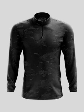 Men's Greater Half Black Camo Quarter-Zip Performance Pullover